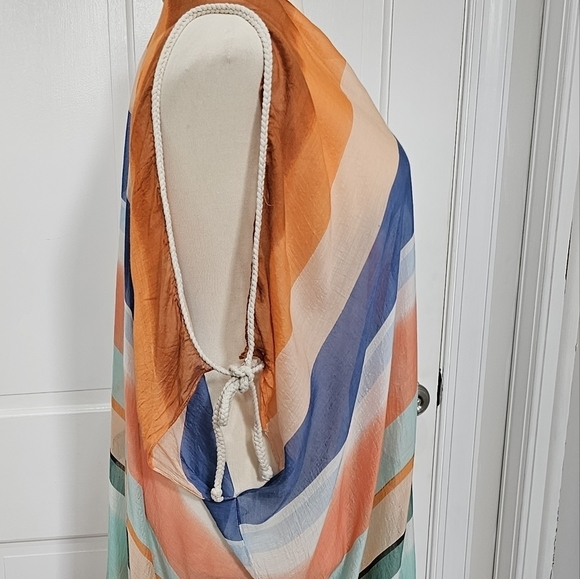 Pool To Party By Subtle Luxury Open shoulder Dress Coverup With Tassle One Size - Picture 7 of 17